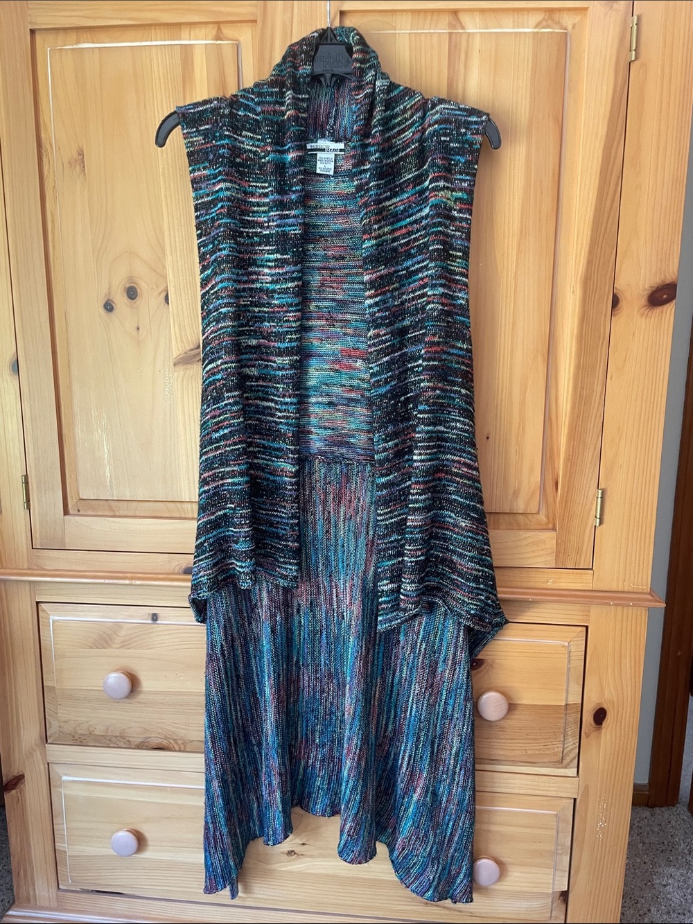 Mirror Image Multicolor acrylic cardigan/duster
